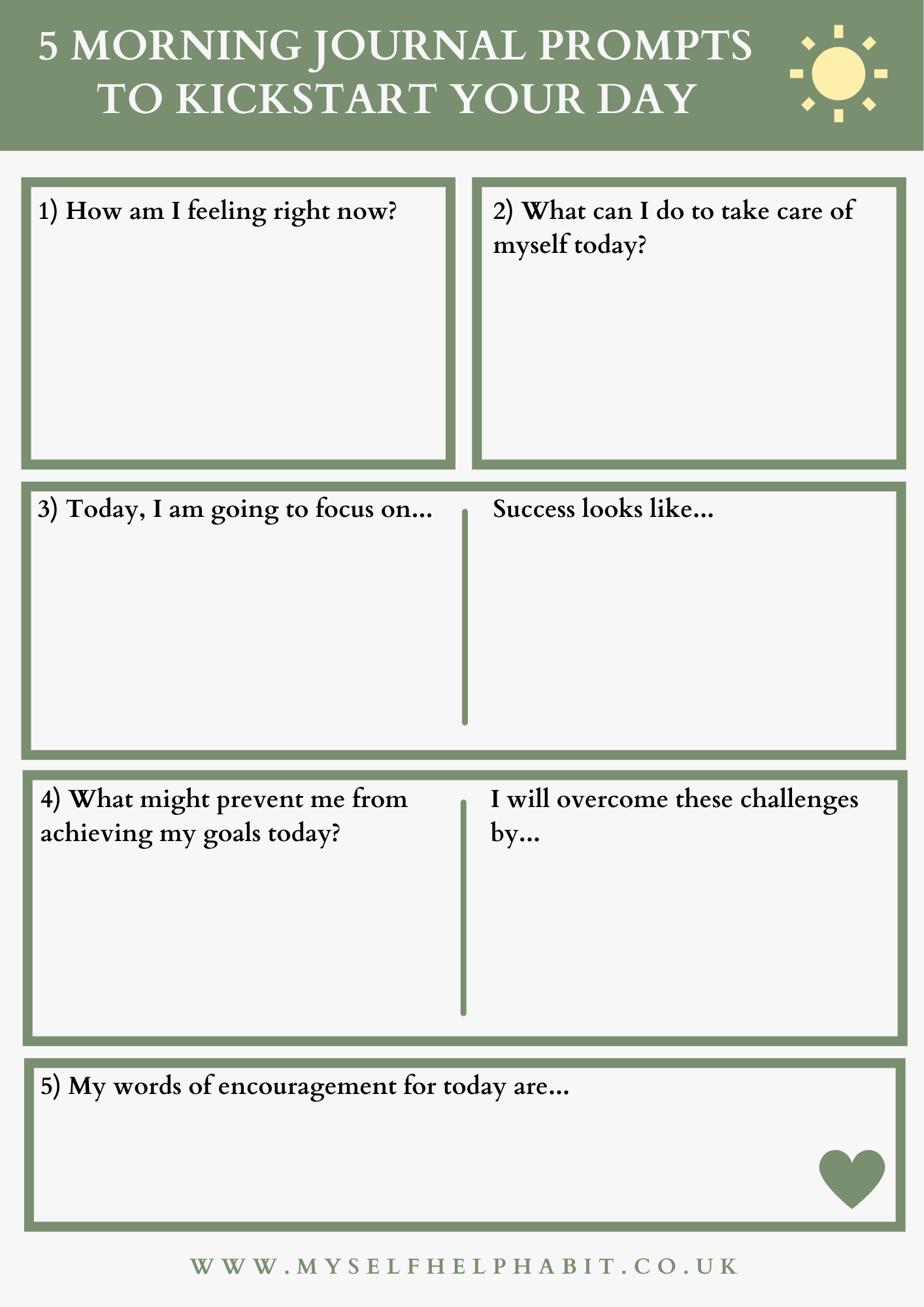 5 Morning Journal Prompts To Kickstart Your Day My SelfHelp Habit